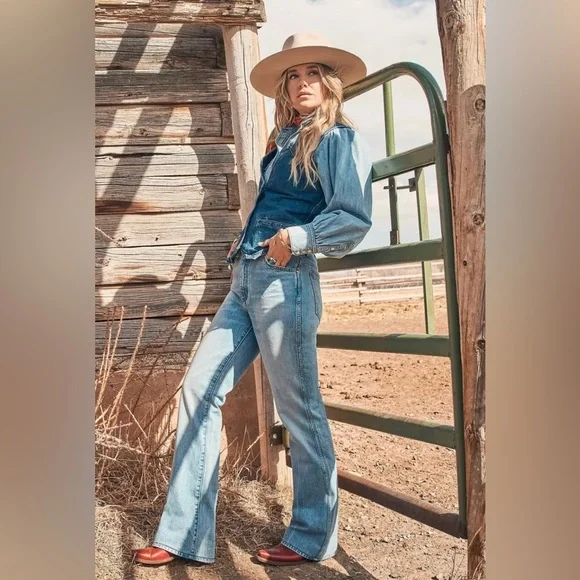 Wrangler Premium Pink Label XBarbie Bootcut Jean- Sz 31-EUC -Stretch- Y2KCowgirl - Picture 12 of 16